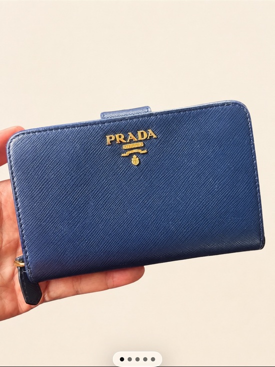 Prada Handbags - Prada EUC Compact Saffiano Zip Wallet Gold hardware